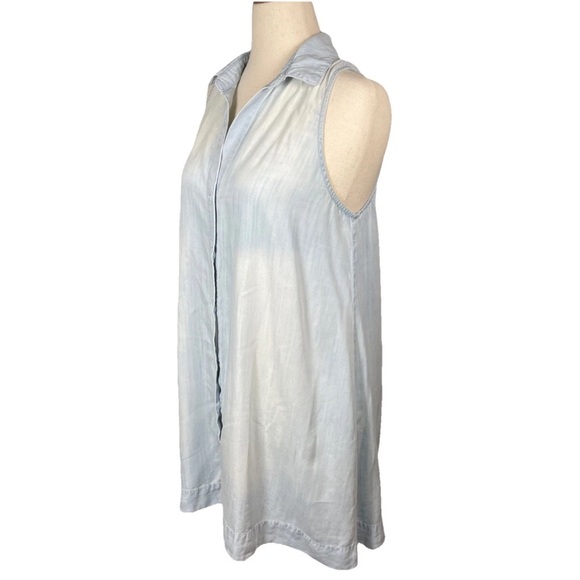 Bella Dahl Light Blue Chambray Sleeveless T-Shirt A-Line Dress Size Medium - Picture 2 of 7